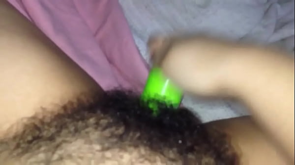 Hairy Teen Latina Bottle Masturbation